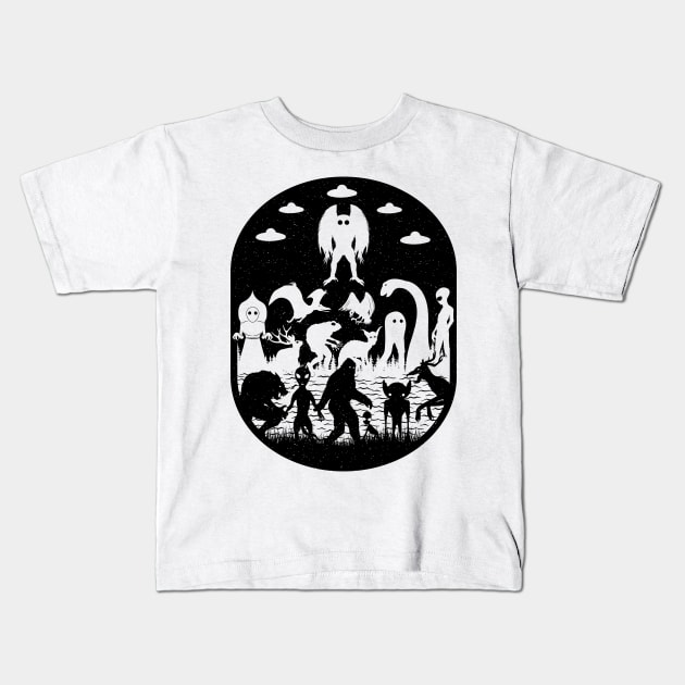 Cryptid Creatures Kids T-Shirt by Tesszero